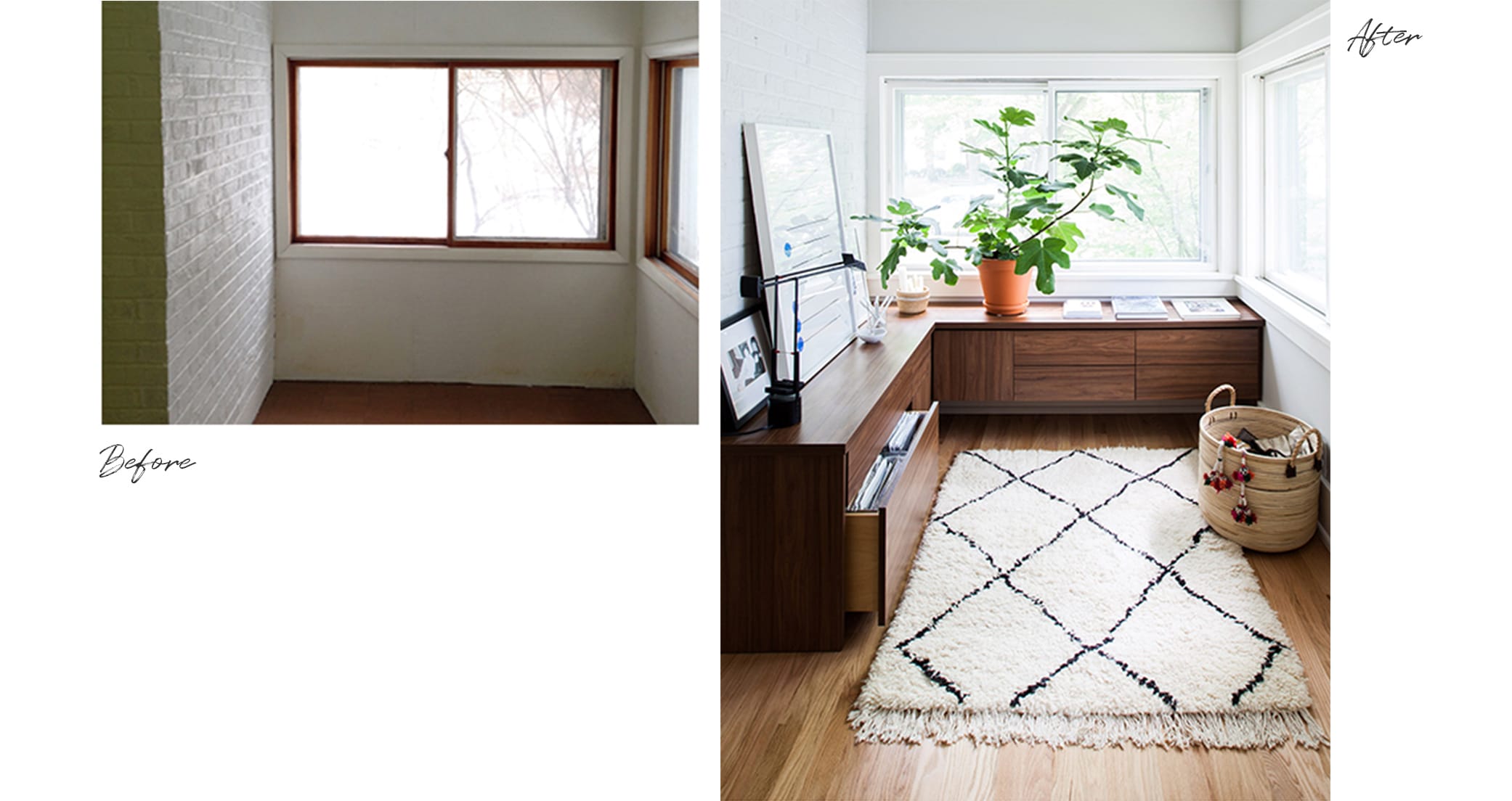 Before the office installation and redesign, small space prepped for California Closets