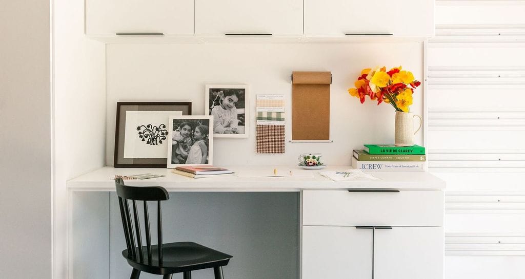 Heather Taylor home office and dedicated craft space designed from a converted garage space by California Closets