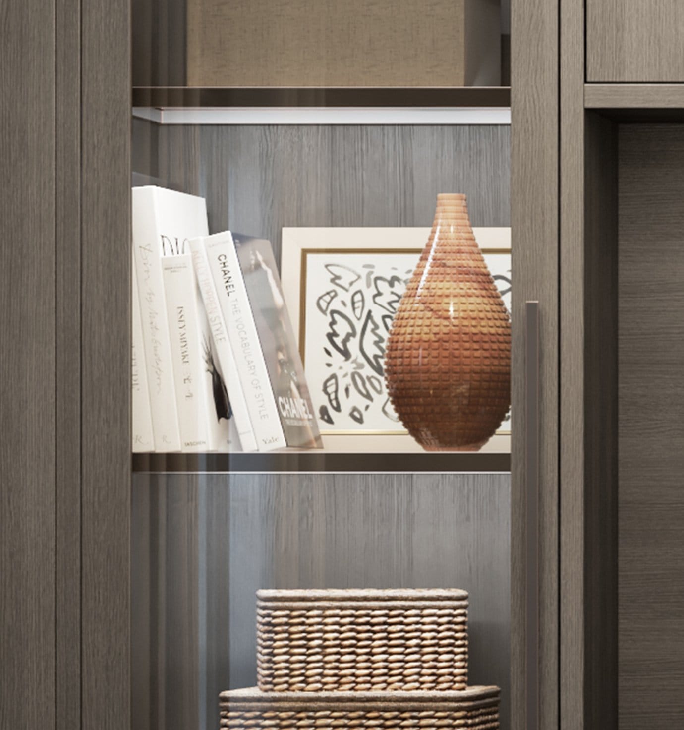 Shoe storage or accessorie shelves with LED lighting by California Closets