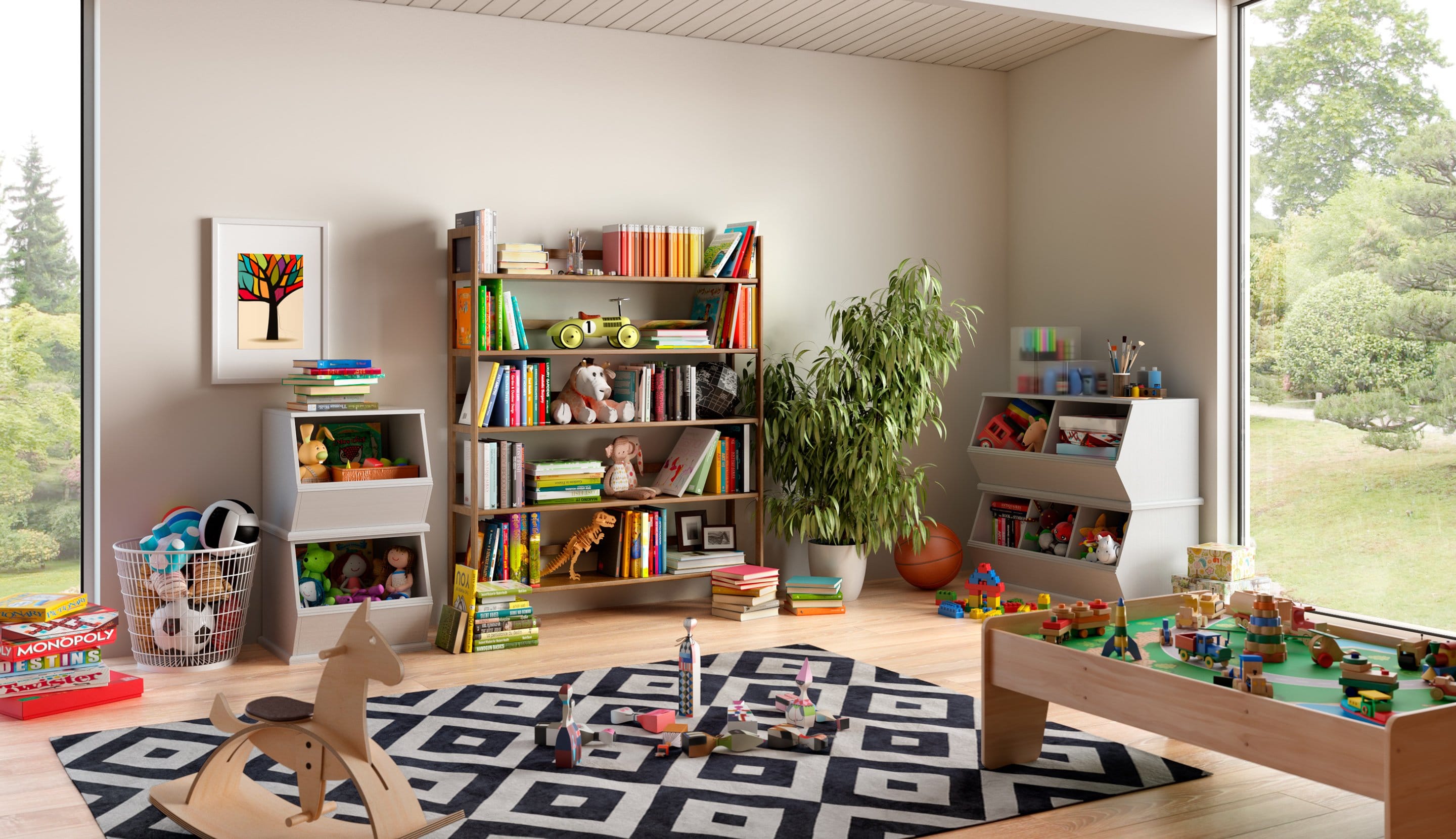 Playroom storage design and toy storage by California Closets